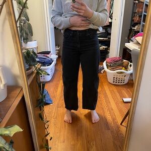 Gap black high rise barrel jeans